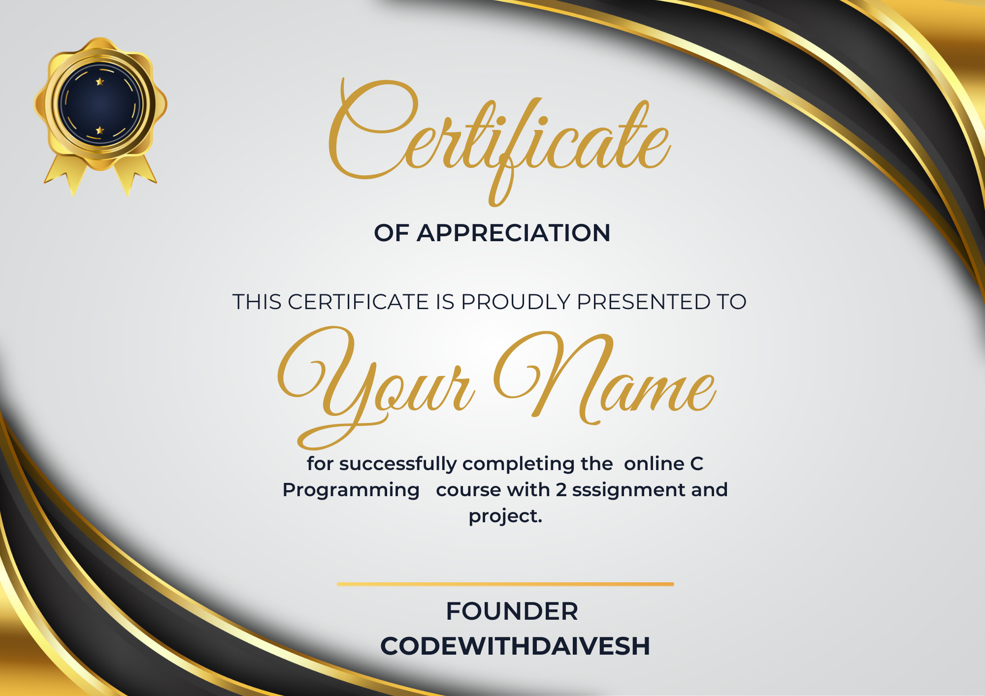 certificate - codewithdaivesh